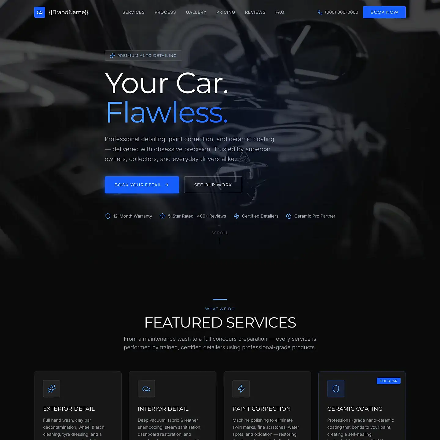 Auto detailing website template