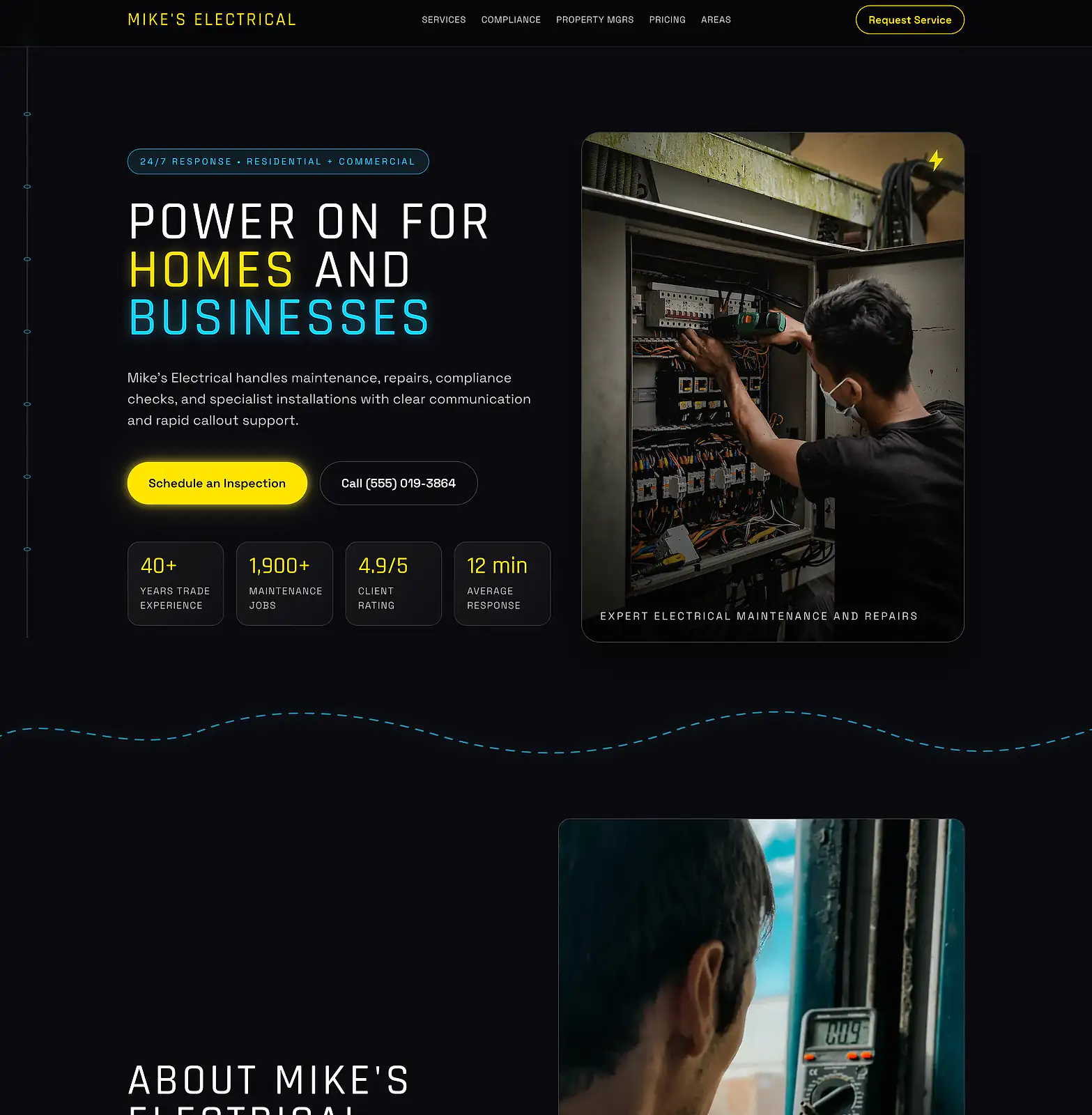 Electrician website template