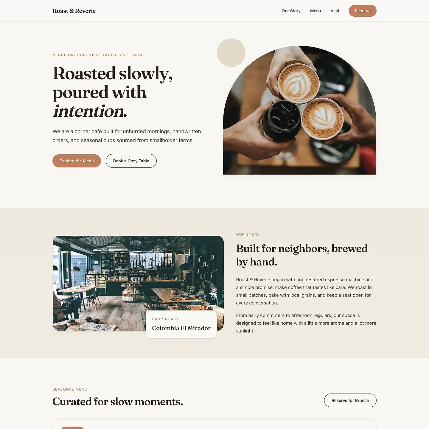 Cafe website template