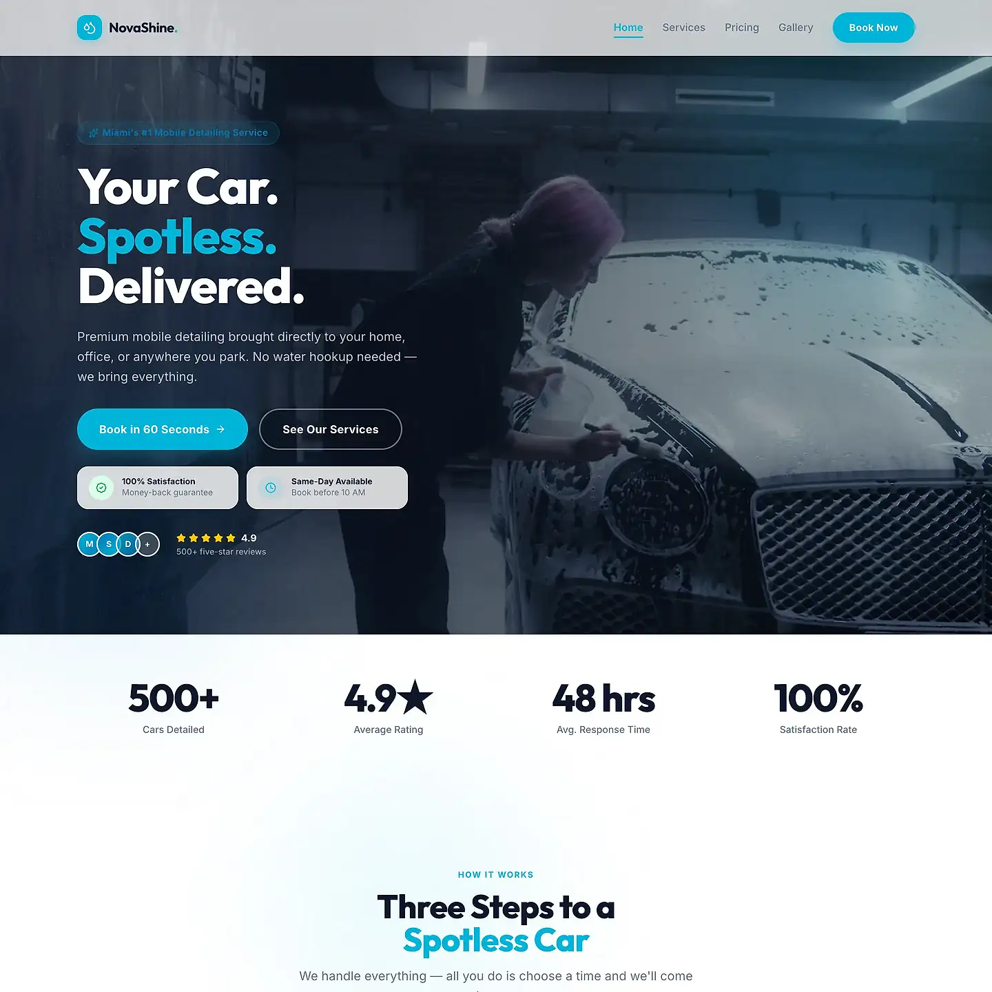 Car detailing website template