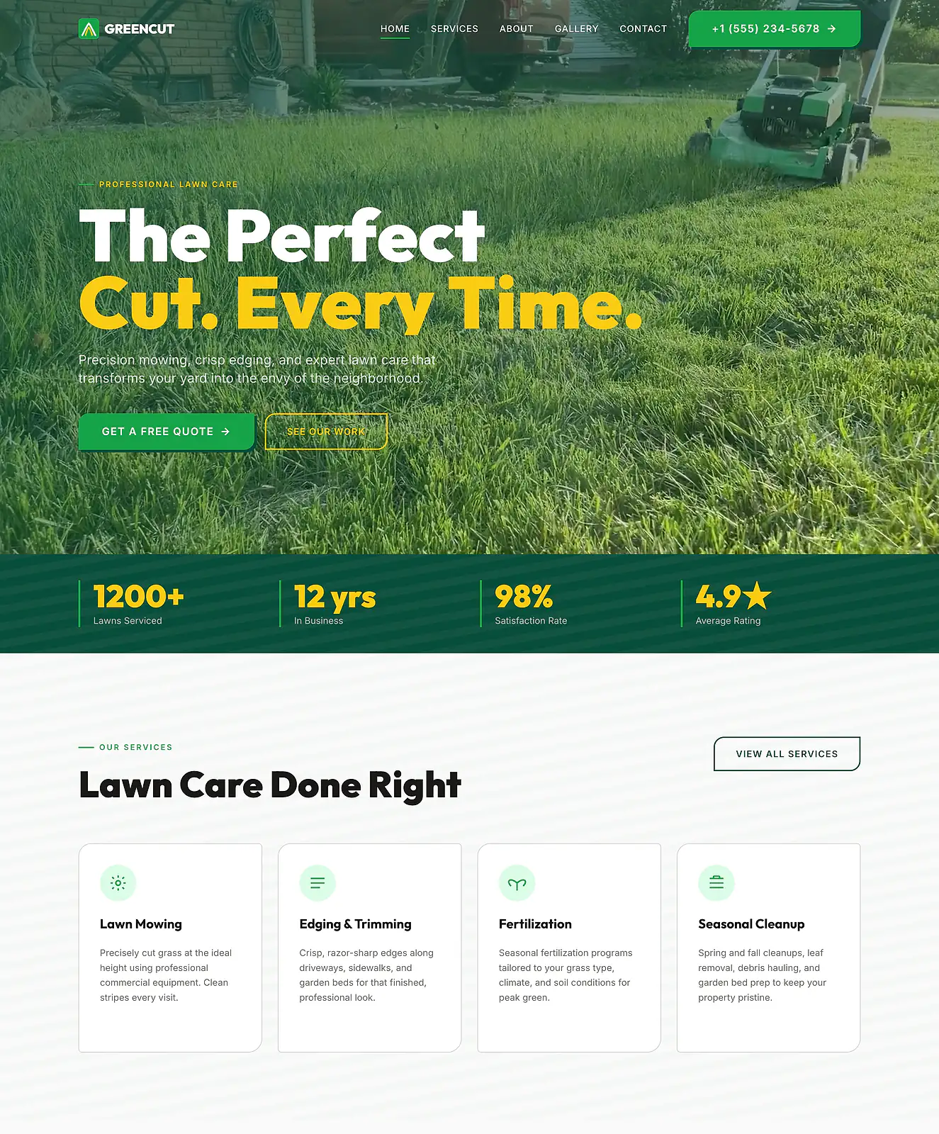 Lawn mowing website template