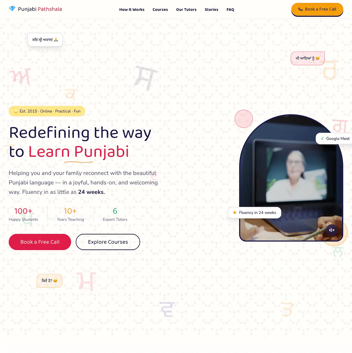 Language school and online tutoring website template